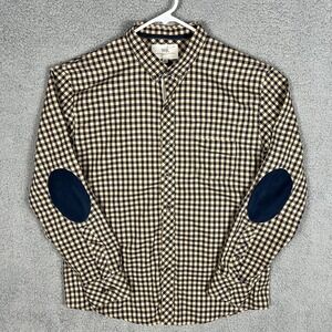 WRK Work Rest Karma Button Down Shirt Men's XL Plaid Button Down Elbow Patches